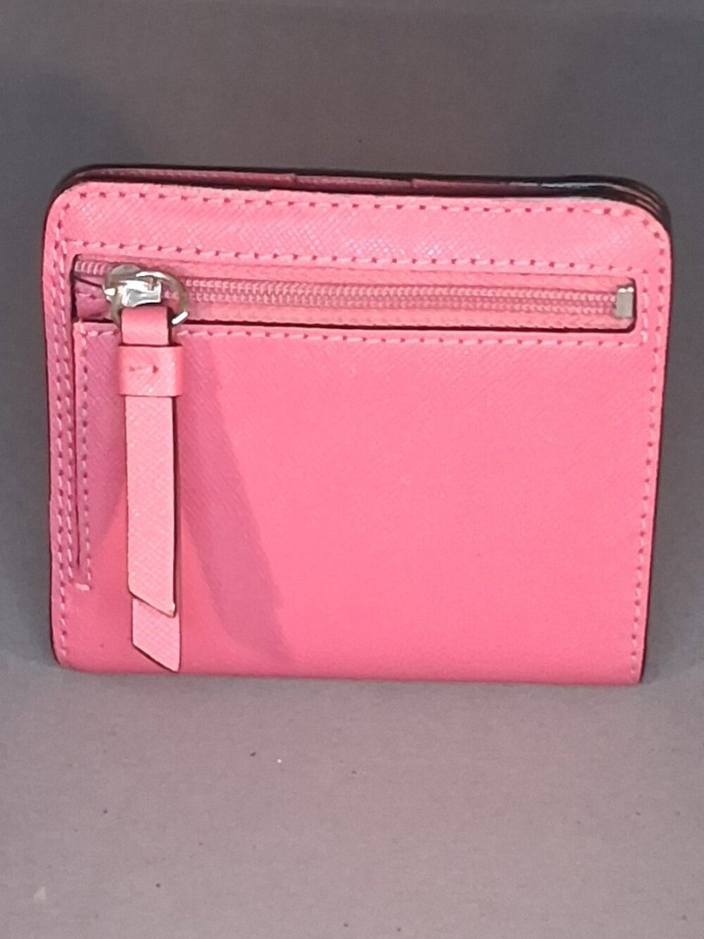 NWT Coach Pink Saffiano Leather Bow Bifold Snap Compact Wallet F53141 - Picture 3 of 13